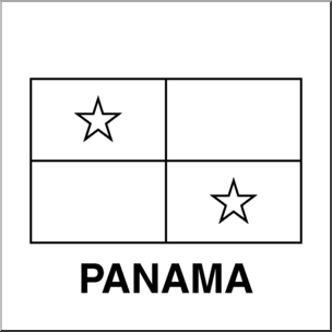 Clip Art: Flags: Panama B&amp;W – Abcteach