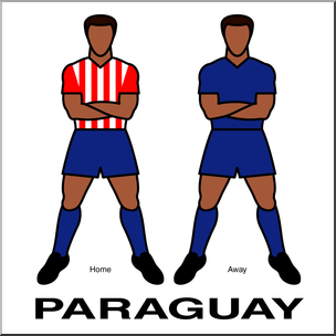 Clip Art: Men’s Uniforms: Paraguay Color