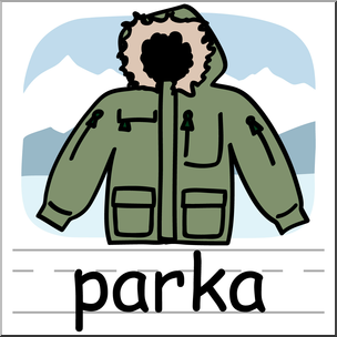 Clip Art: Basic Words: Parka Color Labeled