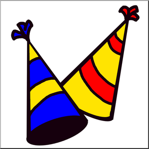 Clip Art: New Year Party Hats Color