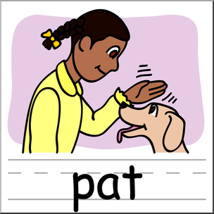 Clip Art: Basic Words: Pat (coloring page) – Abcteach