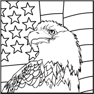 Clip Art: Patriotic Eagle B&W – Abcteach