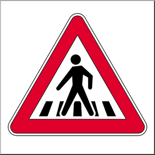 Clip Art: Signs: Pedestrian Crosswalk Color