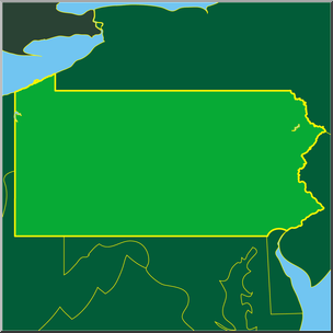Clip Art: US State Maps: Pennsylvania Color