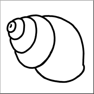 Clip Art: Seashells: Periwinkle Shell B&W – Abcteach