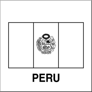 Clip Art: Flags: Peru B&W