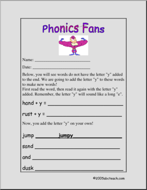 “y” words Phonics Fans