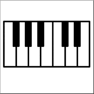 Clip Art: Piano Keys B&W