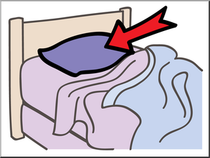 Clip Art: Basic Words: Pillow Color Unlabeled