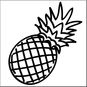 Clip Art: Fruit: Pineapple B&W