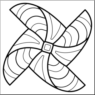 Clip Art: Pinwheel: 6 Blades 2 Color 2 – Abcteach