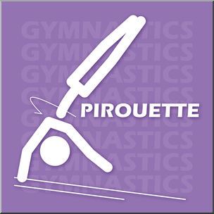 Clip Art: Gymnastics: Pirouette Color