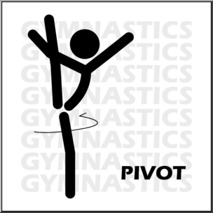 Clip Art: Gymnastics: Pivot B&W