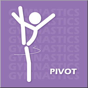Clip Art: Gymnastics: Pivot Color