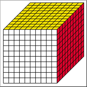 Clip Art: Place Value Chart: Hundreds 3 Color 1 – Abcteach