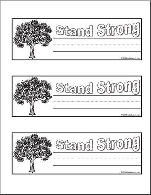 Desk Tag: Stand Strong (b/w)