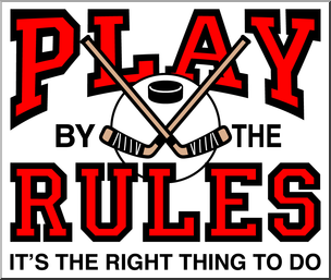 Clip Art: Play by the Rules Ice Hockey Color