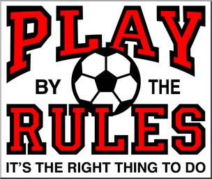 Clip Art: Play by the Rules Soccer Color
