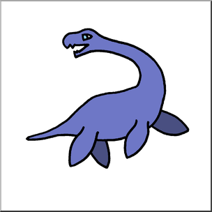 Clip Art: Cute Dinos Plesiosaurus Color