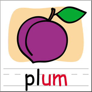 Clip Art: Basic Words: -um Phonics: Plum Color – Abcteach