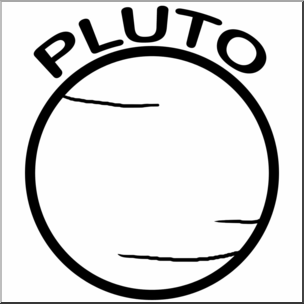 Clip Art: Dwarf Planets: Pluto B&W