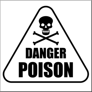 Clip Art: Signs: Poison B&W