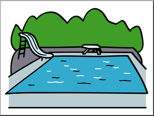 Clip Art: Basic Words: Pool Color Unlabeled