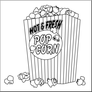 Clip Art: Popcorn 1 B&w – Abcteach