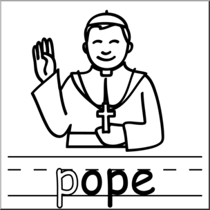 Clip Art: Basic Words: -ope Phonics: Pope B&W – Abcteach