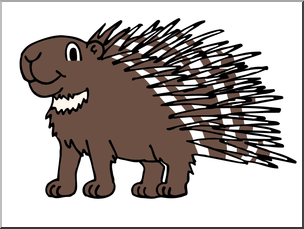 Clip Art: Cartoon Porcupine Color – Abcteach