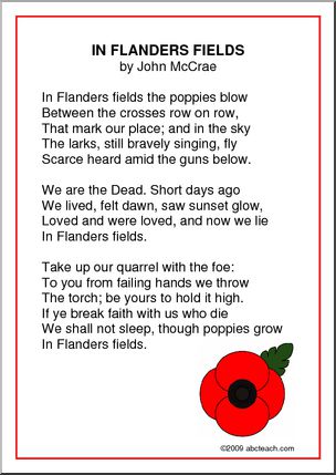 Poster: In Flanders Fields – Abcteach