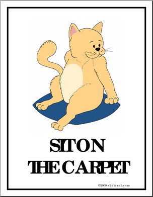 Behavior Poster: “Sit on the Carpet” (cat)