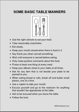 Behavior Poster: Table Manners