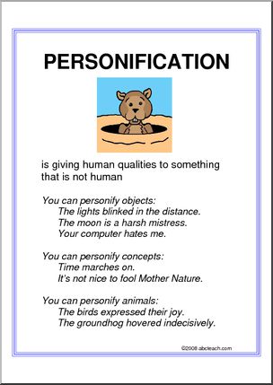 personification examples of homework