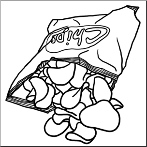 Clip Art: Potato Chips B&W – Abcteach