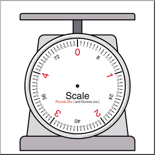 Clip Art: Weights and Measures: Pound Blank Scale Color