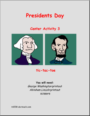 Presidents Day – Tic Tac Toe Learning Center