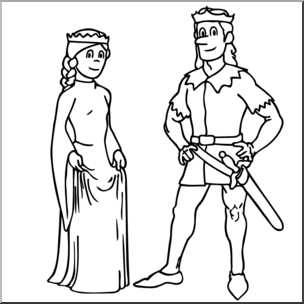 Prince And Princess Clipart Black And White