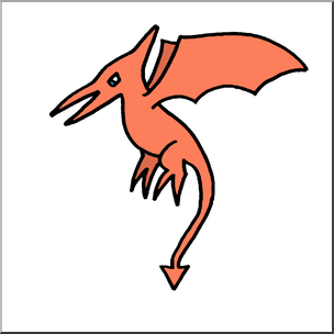 Clip Art: Cute Dinos Pterodactyl Color – Abcteach