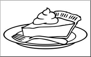 Clip Art: Pie: Pumpkin 3 B&W
