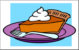 Clip Art: Pie: Pumpkin 3 Color