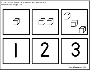 Place Value Blocks 1-9 (primary) Matching