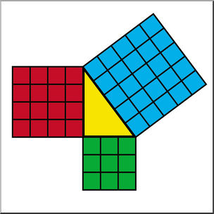 Clip Art: Shapes: Pythagorean Triangle Color