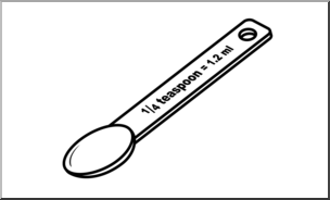 Clip Art: Measuring Spoons: Quarter Teaspoon B&W