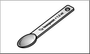 Clip Art: Measuring Spoons: Quarter Teaspoon Grayscale