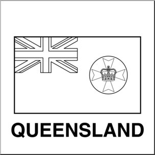 Clip Art: Flags: Queensland B&W – Abcteach