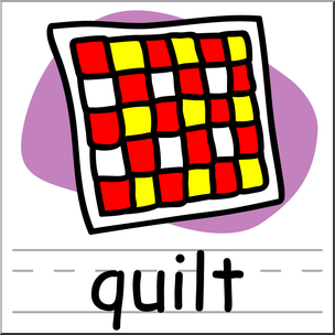 Clip Art: Basic Words: Quilt Color Labeled