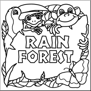 Clip Art: Biome Icons: Rain Forest B&W