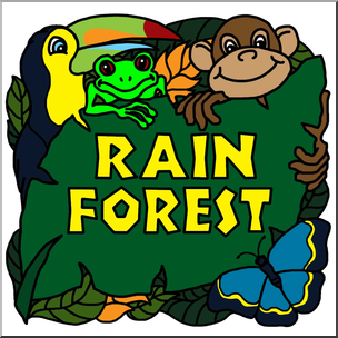 Clip Art: Biome Icons: Rain Forest Color