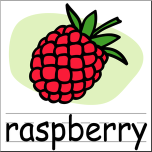 Clip Art: Basic Words: Raspberry Color Labeled